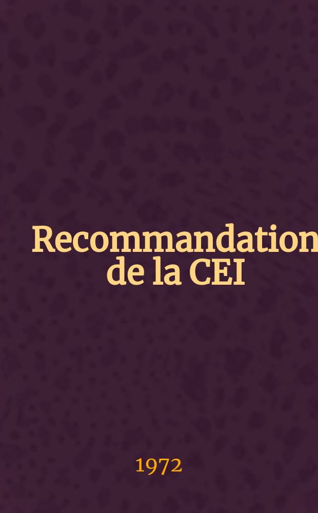 Recommandation de la CEI : Publication. 335–10 : Sécurité des appareils électrodomestiques et analogues
