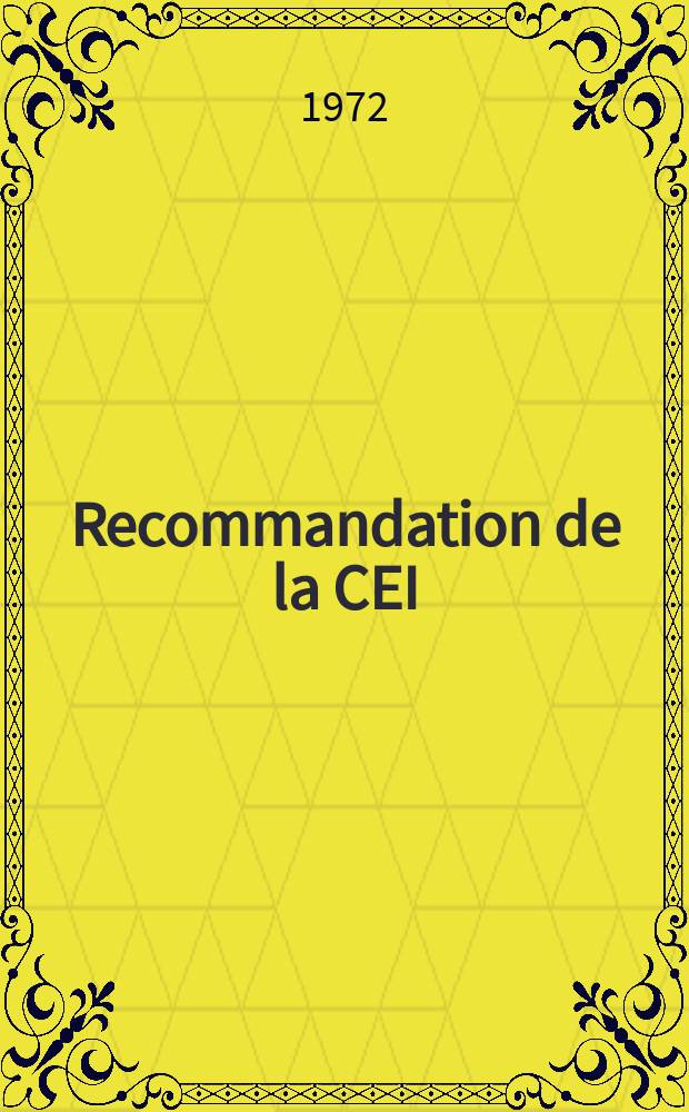 Recommandation de la CEI : Publication. 335–11 : Sécurité des appareils électrodomestiques et analogues
