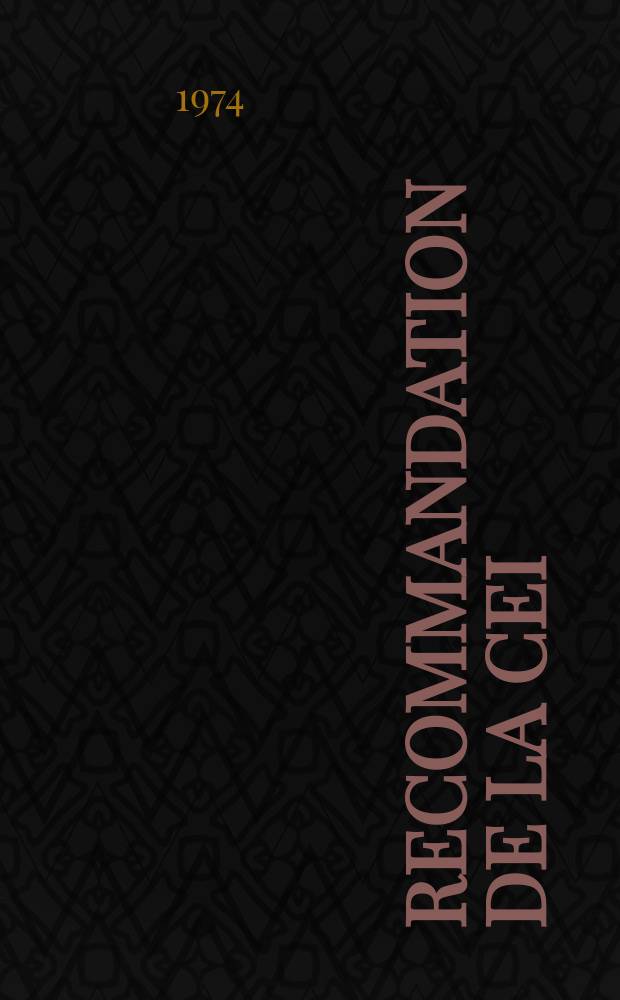 Recommandation de la CEI : Publication. 335–21 : Sécurité des appareils électrodomestiques et analogues