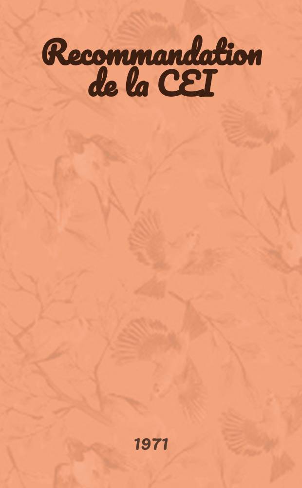 Recommandation de la CEI : Publication : Condensateurs fixes au tantale, à électrolyte liquide ou solide