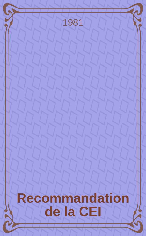 Recommandation de la CEI : Publication. 364&ndash;4&ndash;41A : Installations &eacute;lectriques des b&acirc;timents