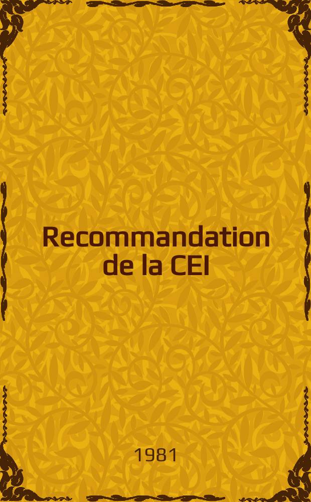 Recommandation de la CEI : Publication. 364&ndash;4&ndash;47 : Installations &eacute;lectriques des b&acirc;timents