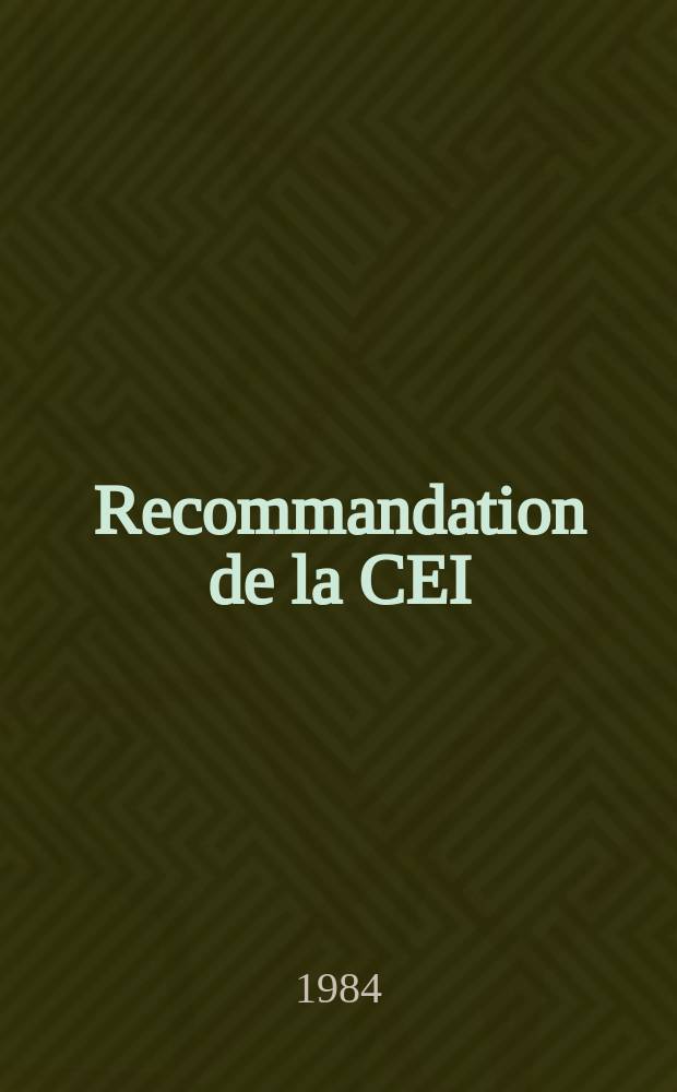 Recommandation de la CEI : Publication. 364–4–703 : Installations électriques des bâtiments