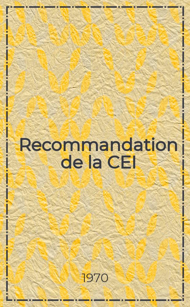 Recommandation de la CEI : Publication : Présentation es données de fiabilité pour les composants