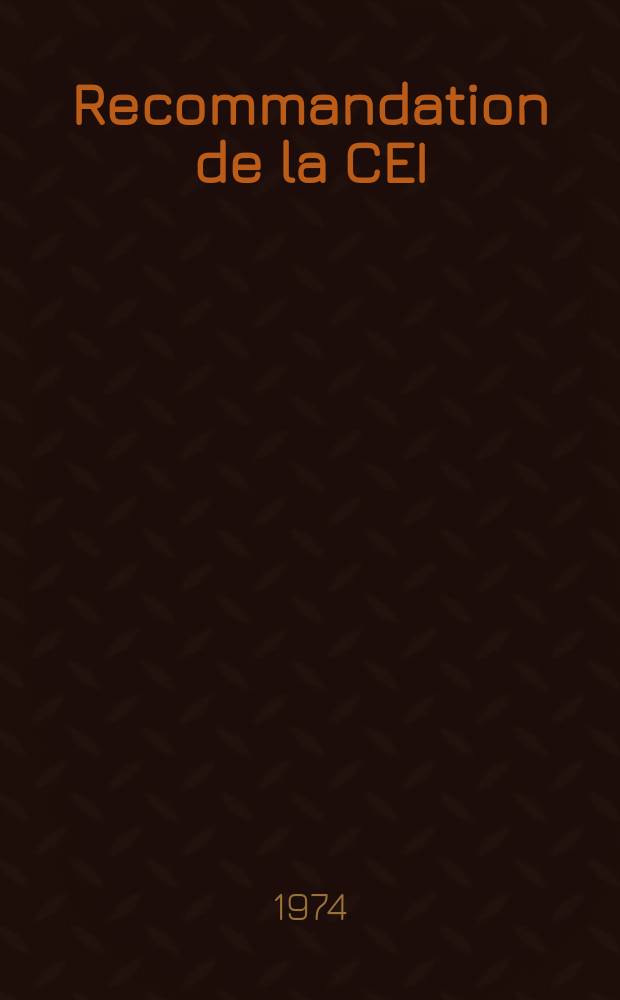 Recommandation de la CEI : Publication : Spécifications et réception de l'hexafluorure de soufre neuf