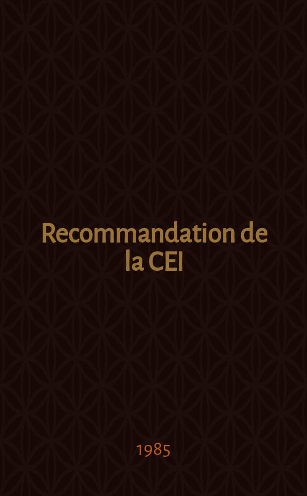 Recommandation de la CEI : Publication. 384–4–2 : Condensateurs fixes utilises dans les équipements électroniques