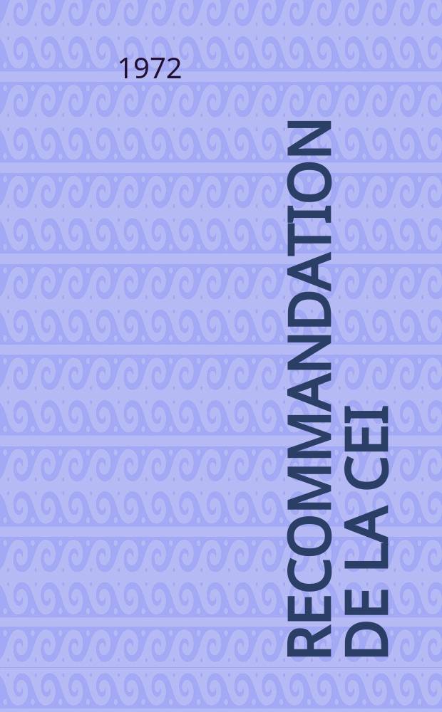 Recommandation de la CEI : Publication : Ventilateurs électriques à curant alternatif et régulateurs ...