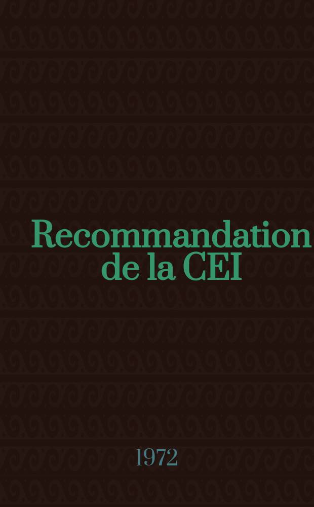 Recommandation de la CEI : Publication : Dimensions des terminaisons des axes de composants &eacute;lectroniques pour commande manuelle