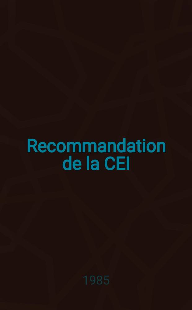 Recommandation de la CEI : Publication. 404–8–3 : Matériaux magnétiques