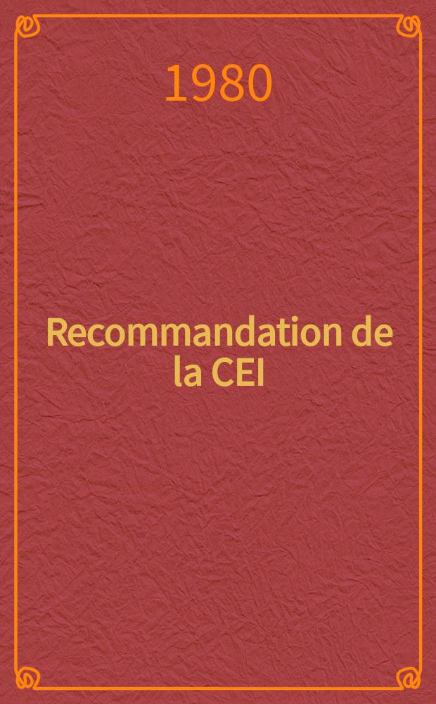 Recommandation de la CEI : Publication. 418&ndash;3A : Condensateurs variables