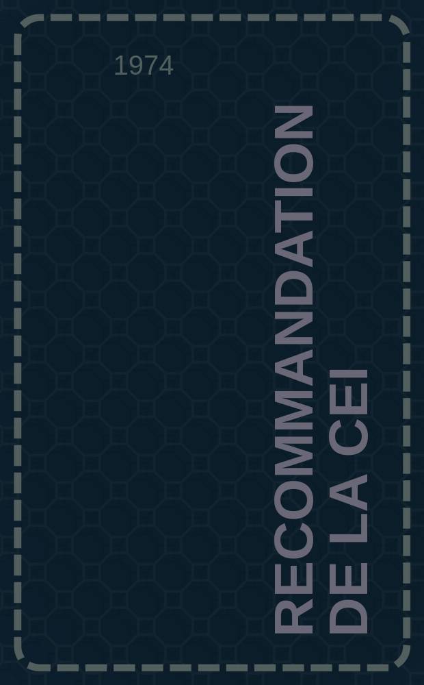 Recommandation de la CEI : Publication : Radiomètres portatifs de prospection à scintillateur gamma (appareils à lecture linéaire)