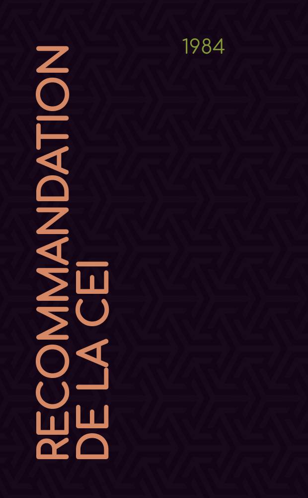 Recommandation de la CEI : Publication : Méthode de mesure applicables au matériel utilise dans les faisceaux hertziens terrestres