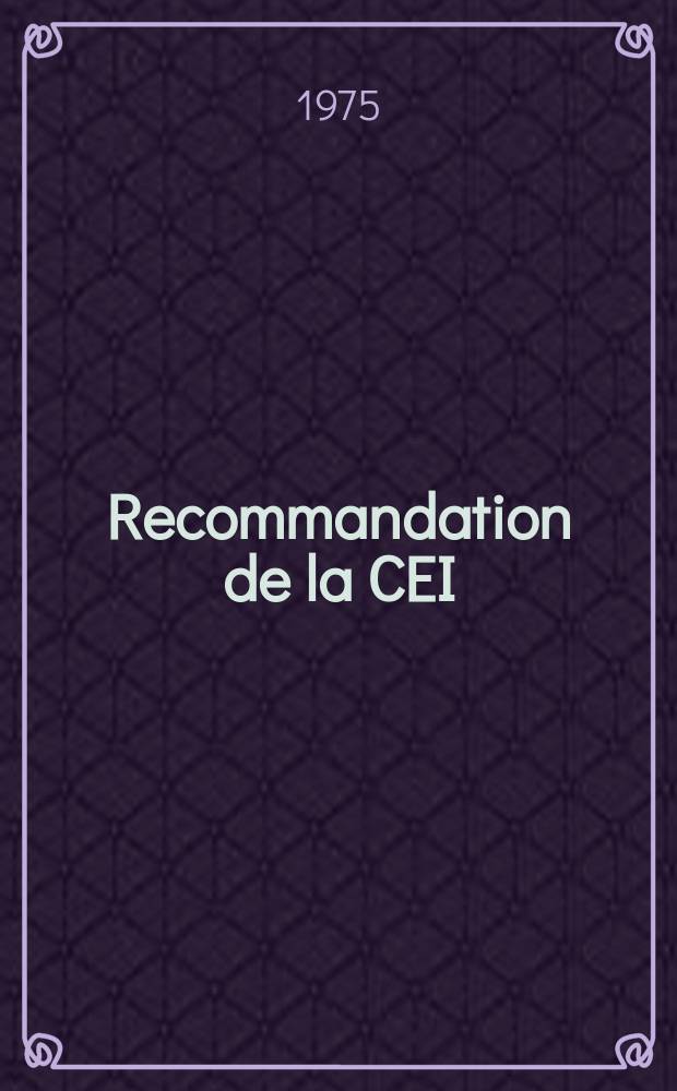 Recommandation de la CEI : Publication : Câbles de transport d' énergie isoles par diélectriques massifs extrudes pour des tensions assignées de 1 kV à 30 kV