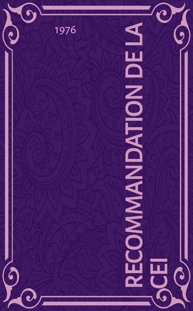 Recommandation de la CEI : Publication : M&eacute;thodes de mesure de l'aptitude &agrave; le fonction des appareils &eacute;lectrodomestiques de chauffage des locaux de type &agrave; accumulation de chaleur