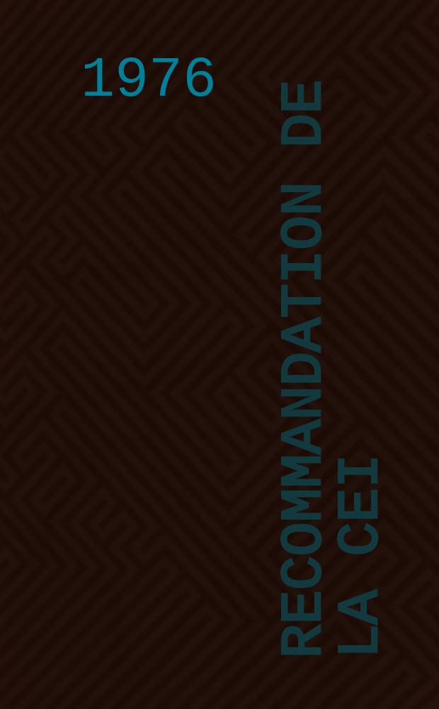 Recommandation de la CEI : Publication : Pondération en fréquence pour al mesure du bruit des aéronats (pondération D)