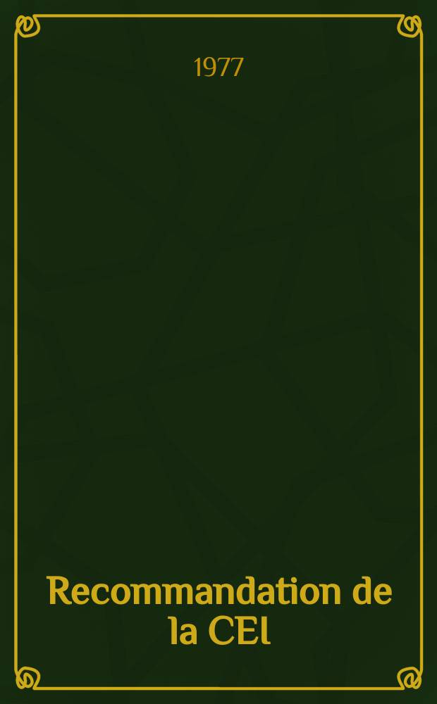Recommandation de la CEI : Publication : Interface entre commandes num&eacute;riques et machines industrielles
