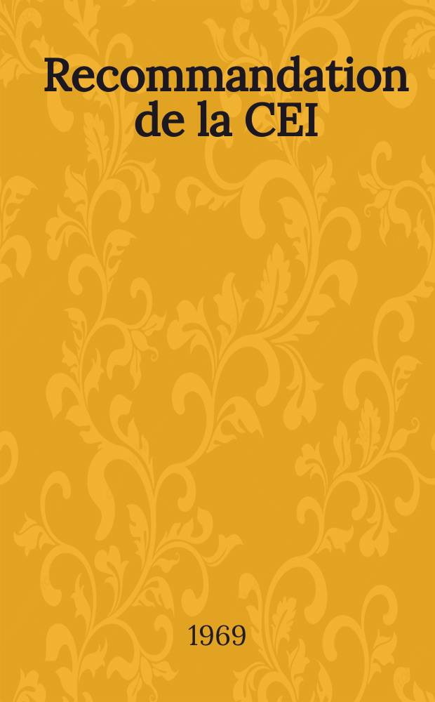 Recommandation de la CEI : Publication : Caractéristiques des éléments de chaînes d'isolateurs du type capot et tige