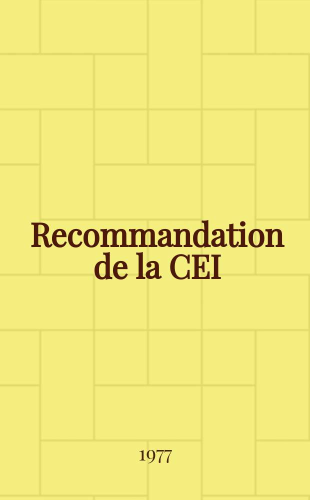 Recommandation de la CEI : Publication : Couples thermoélectroniques