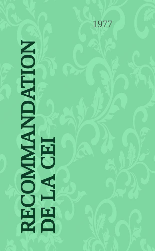 Recommandation de la CEI : Publication : Méthodes d'essai pour la détermination des impuretés ioniques dans les matériaux isolants électriques par extraction par des liquides
