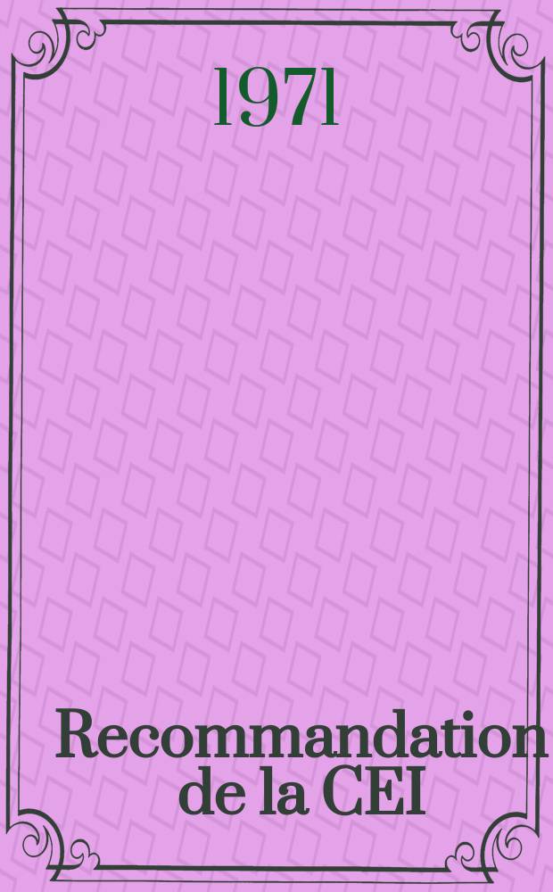 Recommandation de la CEI : Publication : Lampes de projection et lampes pour projecteurs d'éclairage