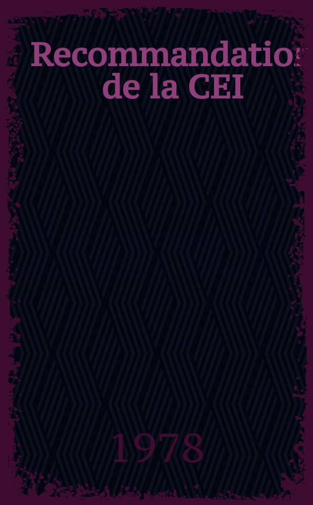 Recommandation de la CEI : Publication : Feuilles de normes pour un système modulaire (pour appareils d'installations domestiques et similaires)