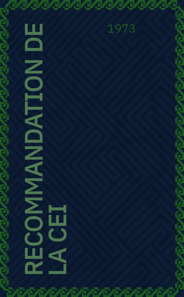 Recommandation de la CEI : Publication. 367–1A : Noyaux pour bobines d'inductance et transformateurs destines aux télécommunications