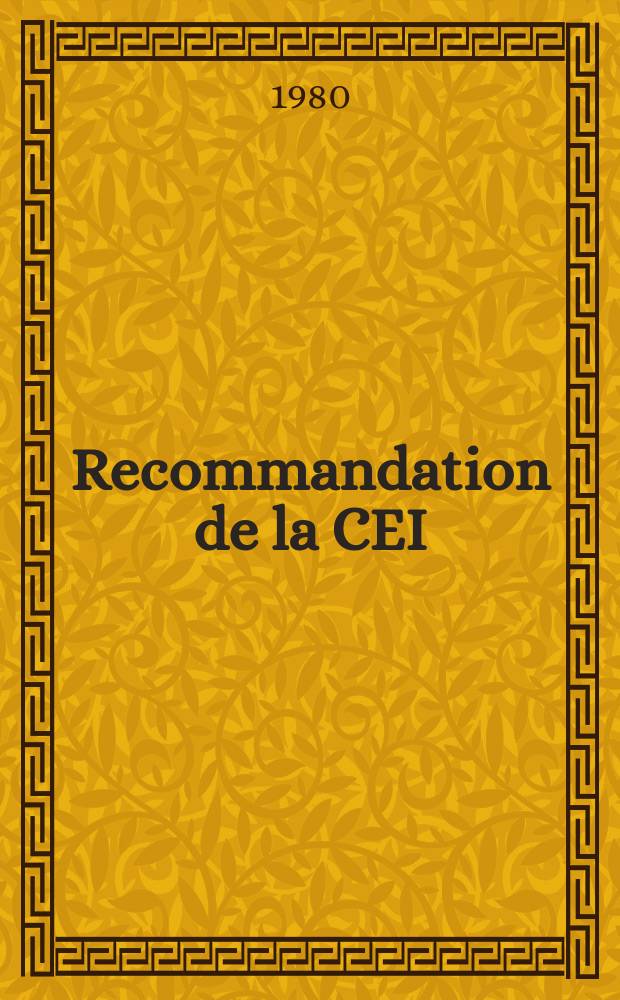 Recommandation de la CEI : Publication : Spécification pour les matériaux isolants à base de mica ou de papier de mica agglomères