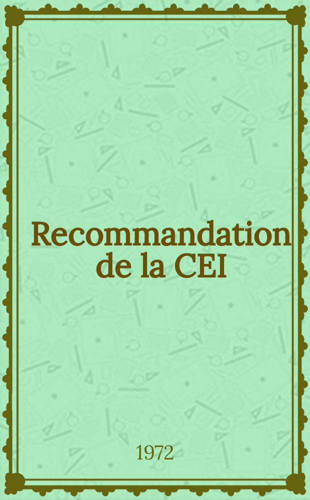 Recommandation de la CEI : Publication : Sécurité électrique des machines de bureau