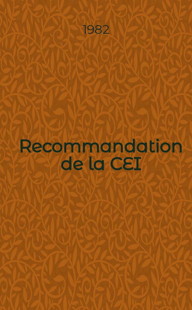 Recommandation de la CEI : Publication : Code d'essai pour la détermination du bruit aérien émis par les appareils électrodomestiques et analogues
