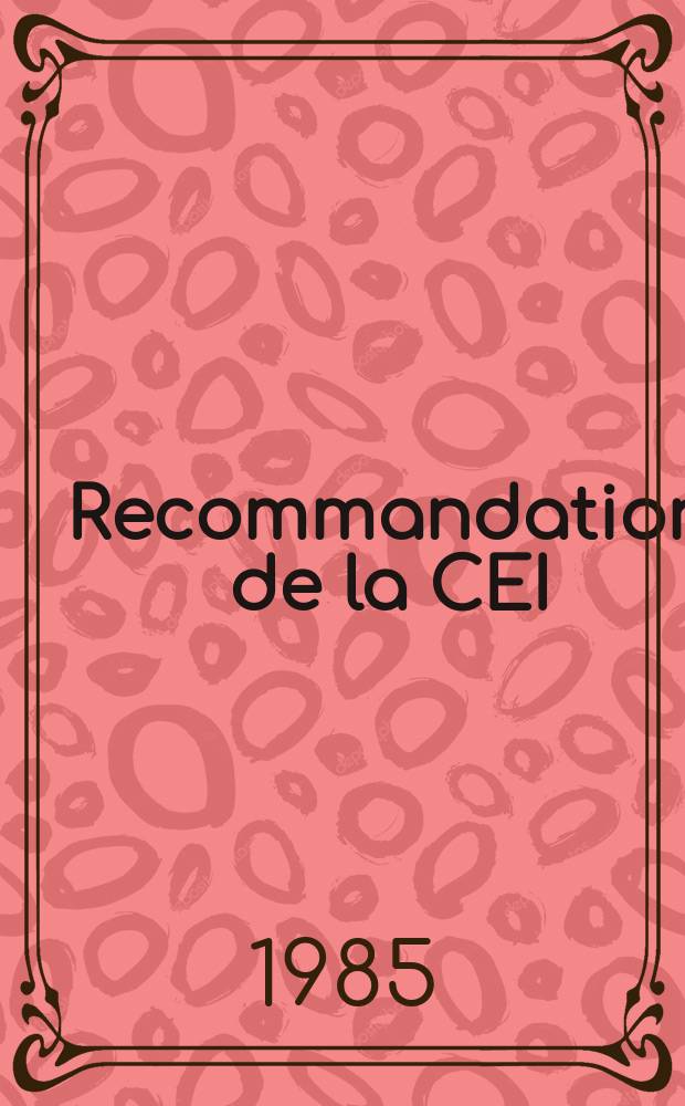 Recommandation de la CEI : Publication. 704–2–2 : Code d'essai pour la détermination du bruit aérien émis par les appareils électrodomestiques et analogues