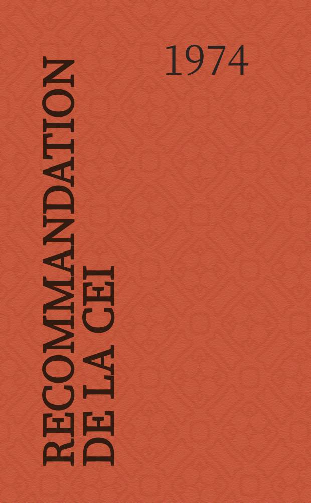 Recommandation de la CEI : Publication : Dimensions pour appareils de mesure électriques indicateurs et enregistreurs de tableau