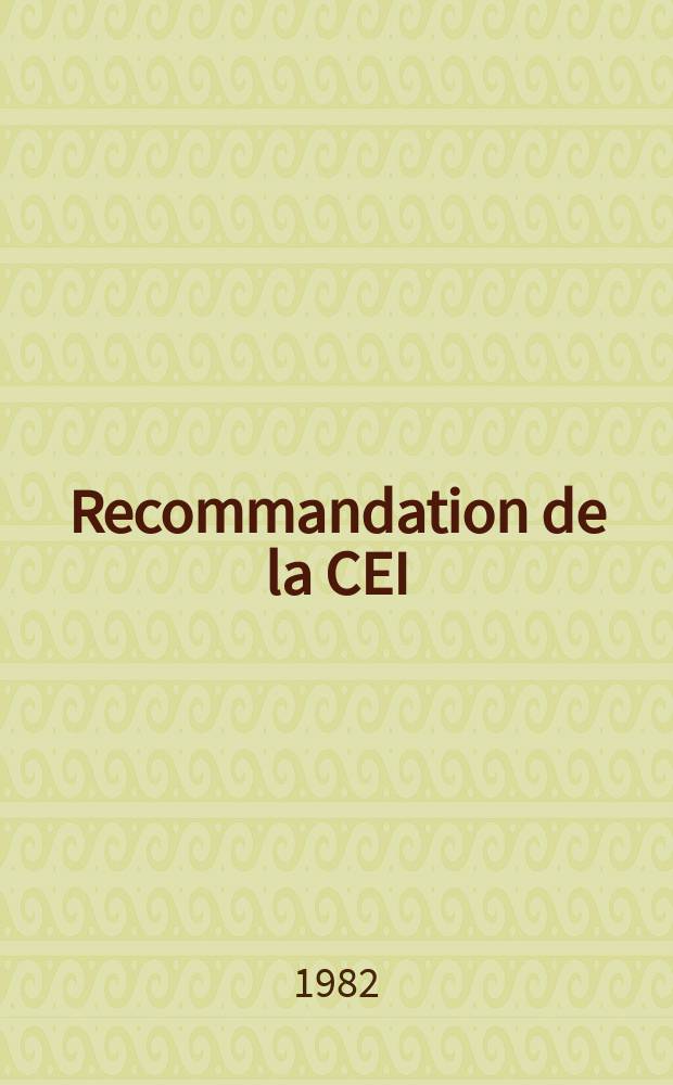 Recommandation de la CEI : Publication : Eau dure à utiliser pour les essais d'aptitude à la fonction de certains appareils électrodomestiques