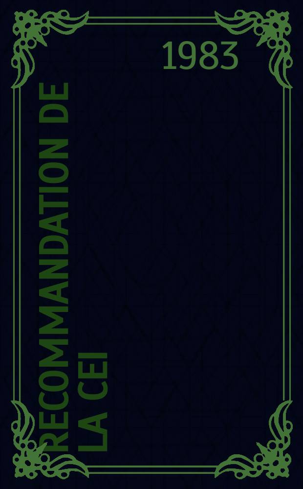 Recommandation de la CEI : Publication : Reférage d'identification du matériel en électrotechnique