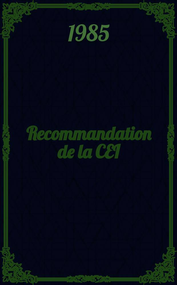 Recommandation de la CEI : Publication : Méthodes d'essai des fils de bobinage