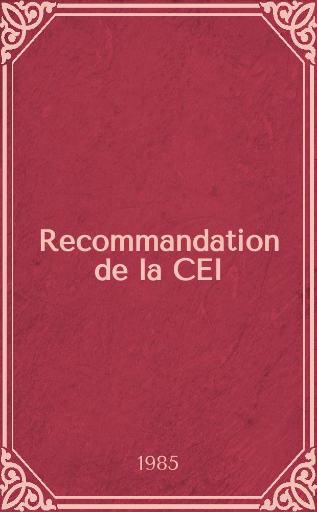Recommandation de la CEI : Publication : M&eacute;thodes d'essai des fils de bobinage