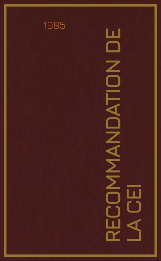 Recommandation de la CEI : Publication : Calcul des capacités de transport des câbles pour les régimes de charge cycliques et de surcharge de secours