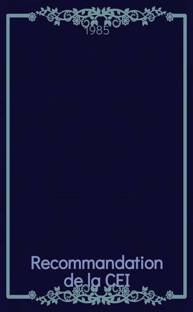 Recommandation de la CEI : Publication : Tubes isolants remplis de mousse et tiges isolantes pleines pour travaux sous tension