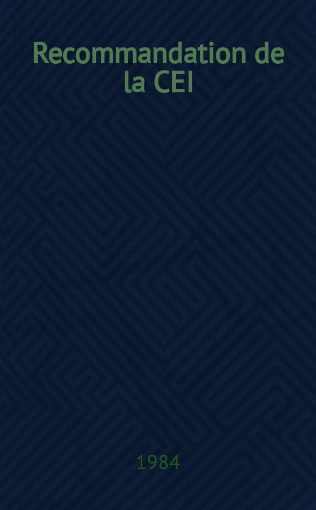 Recommandation de la CEI : Publication. 695–2–3 : Essais relatifs aux risques du feu