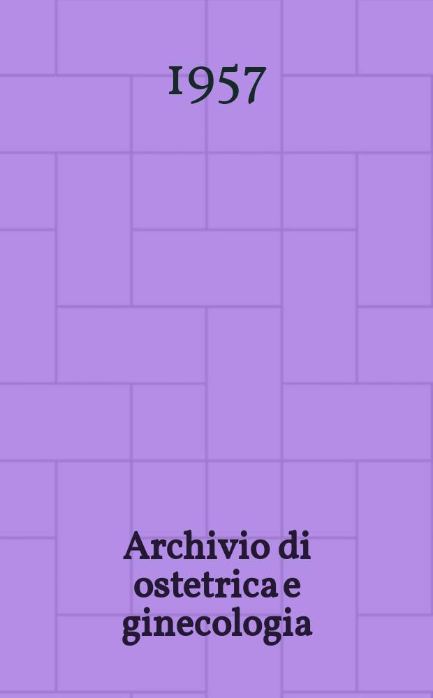Archivio di ostetrica e ginecologia