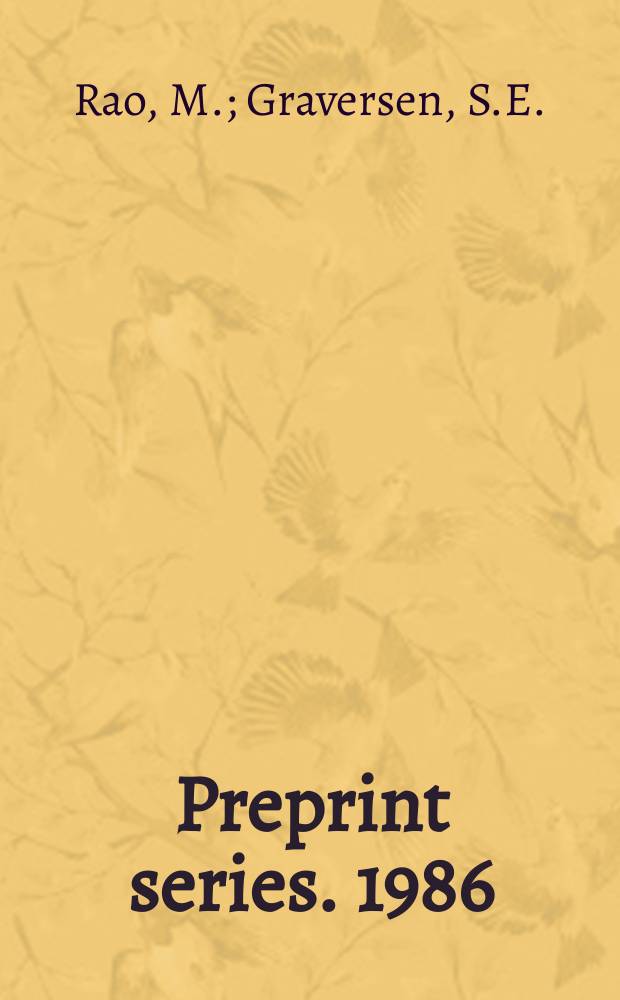 Preprint series. 1986/1987, №13 : Brownian motion and eigenvalues...