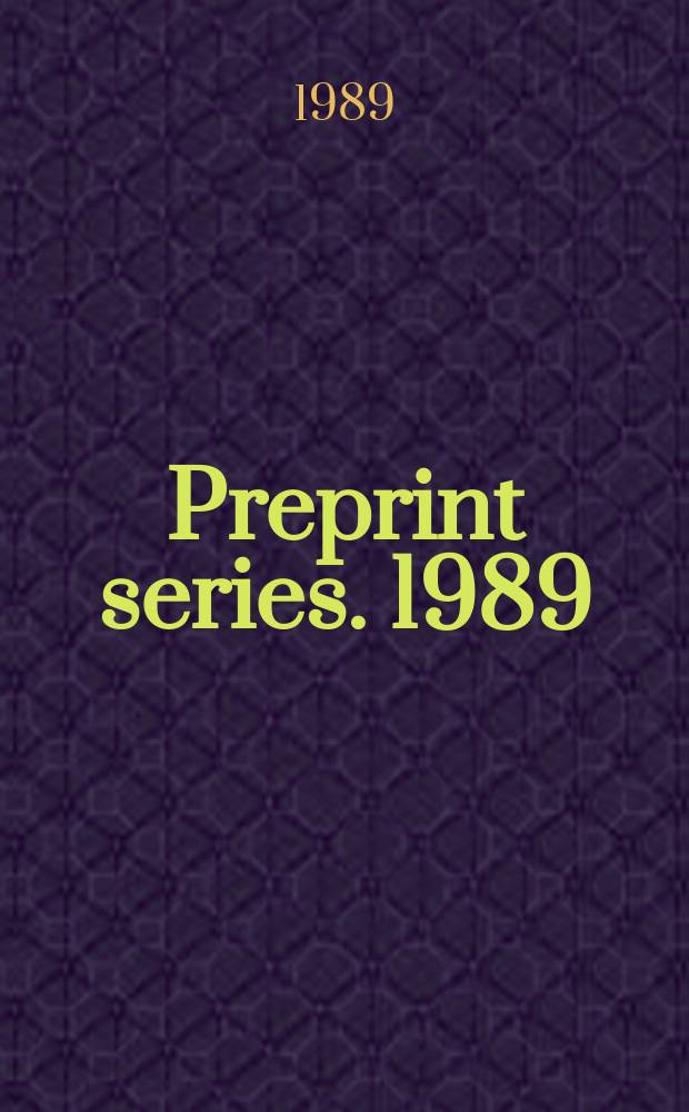 Preprint series. 1989/1990, №8 : Non-stable K-theory for operator...