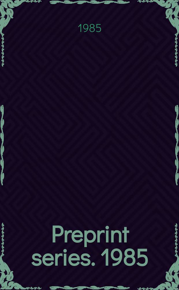 Preprint series. 1985/1986, №9 : Jentzen's filtrations of Wey modules