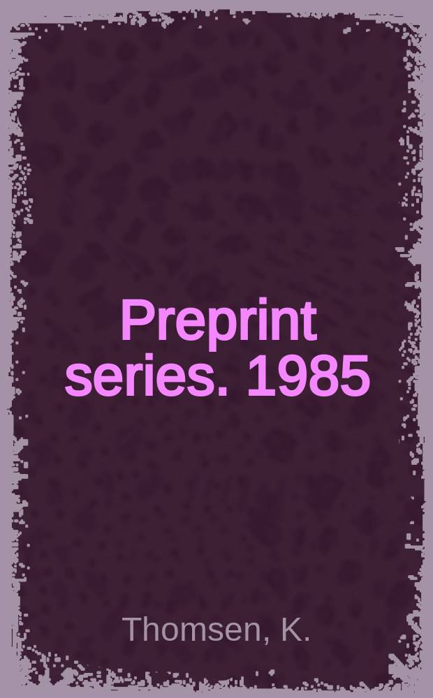 Preprint series. 1985/1986, №15 : The homotopy type of the group...