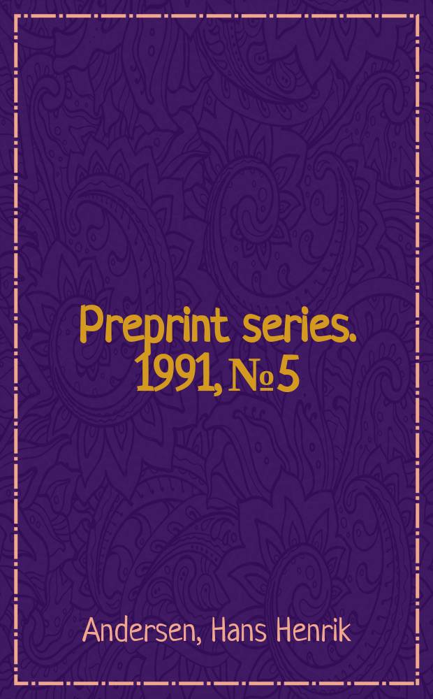 Preprint series. 1991, №5 : Representations of quantum algebras...