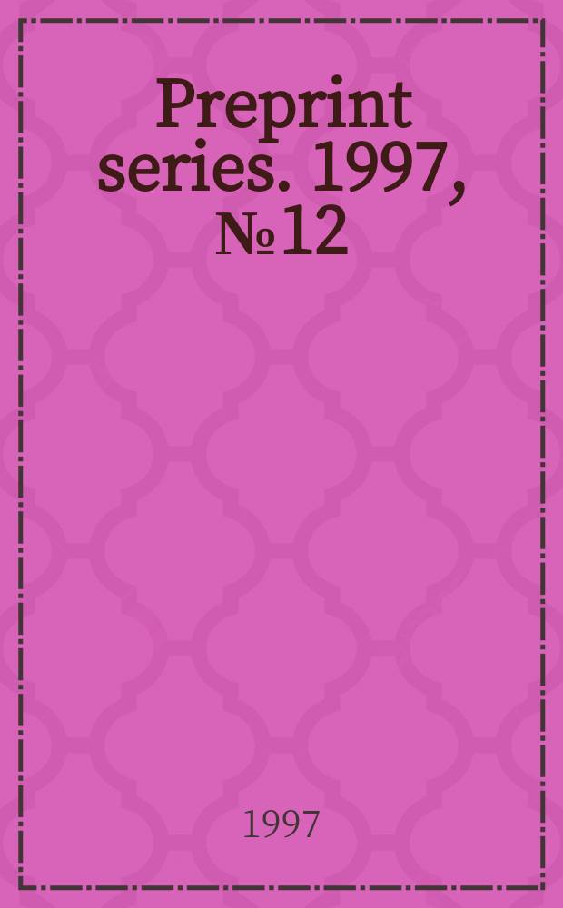 Preprint series. 1997, №12 : Subregular nilpotent representations...