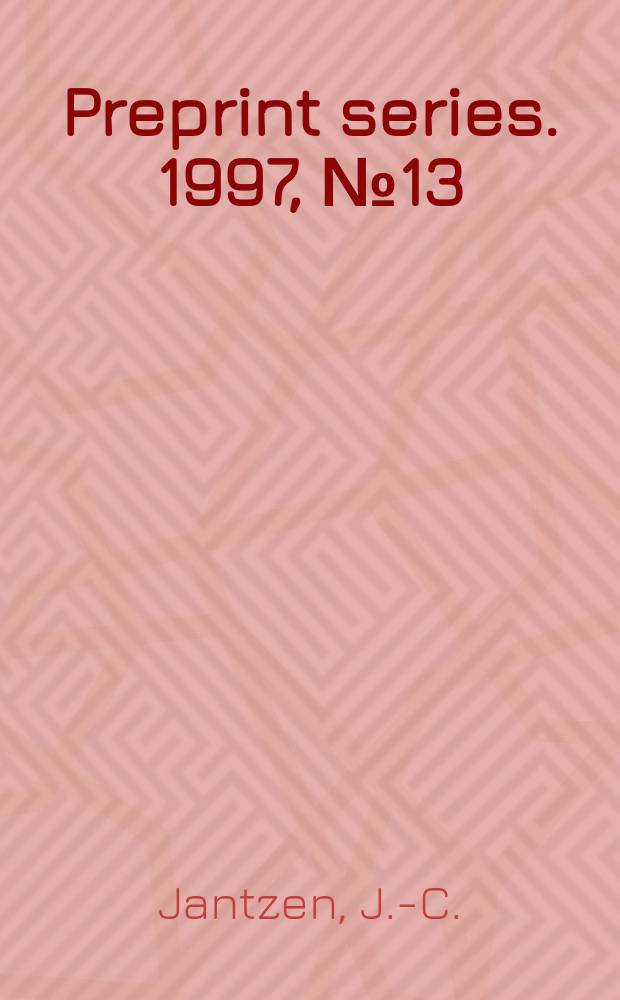 Preprint series. 1997, №13 : Representations of SOs in prime characteristic