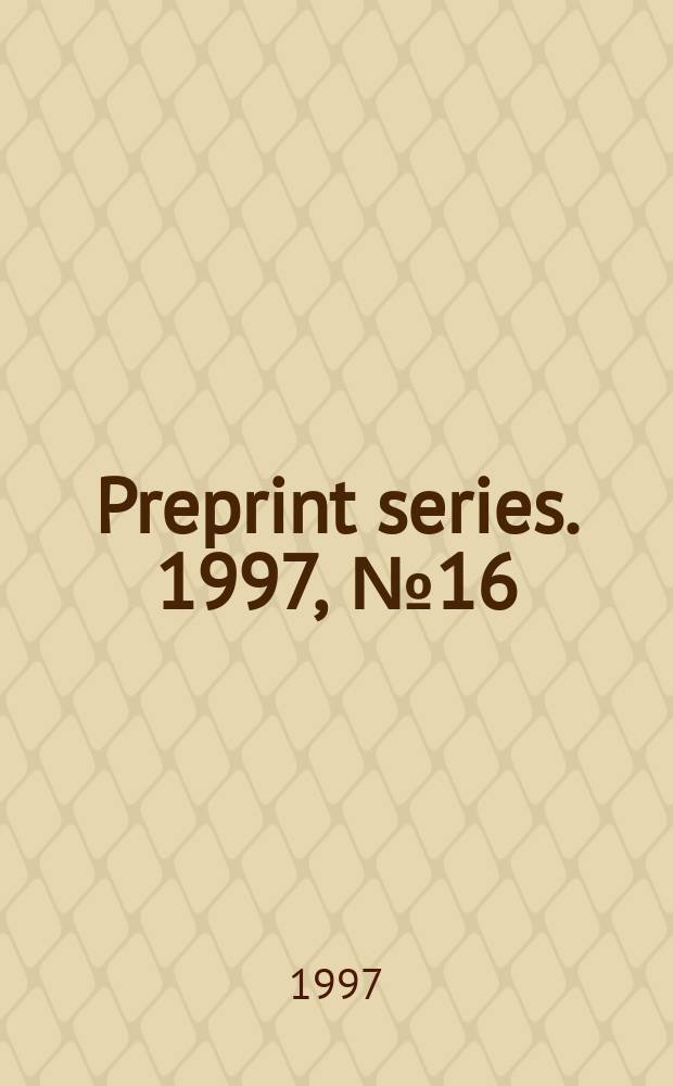 Preprint series. 1997, №16 : On Selberg's 1/4 conjecture for odd. ...