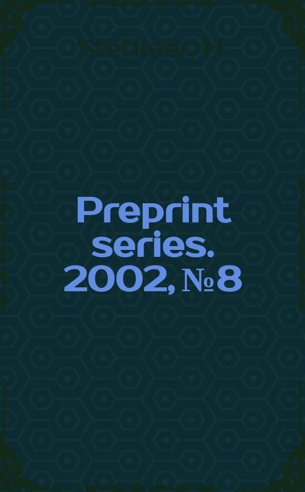 Preprint series. 2002, №8 : D'Alembert's and Wilson's functional equations...