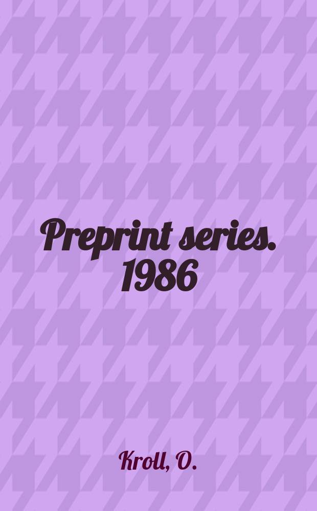 Preprint series. 1986/1987, №20 : An algebraic construction of chern classes...