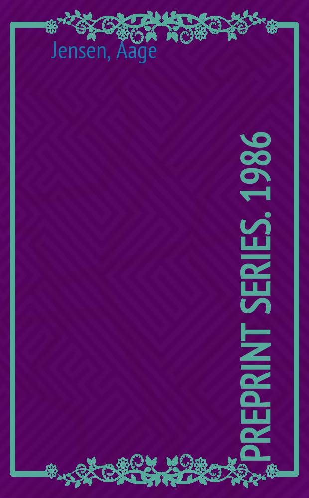 Preprint series. 1986/1987, №21 : Some recent results on Stark effect...